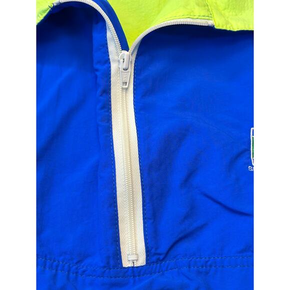 Vintage 80's Club Sportswear Windbreaker Men Med Retro Blue/Green Running Track - Picture 3 of 8